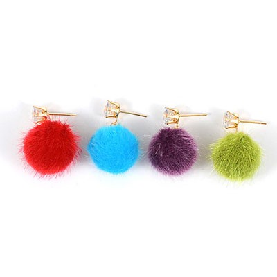 HensGrosir.com - 4 WARNA ANTING POM POM IMPORT C950XX