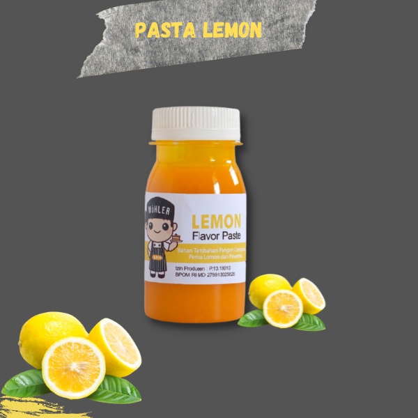 

✨Trend✔️ MOHLER Pasta perisa pewarna LEMON tambahan pangan untuk penguat Aroma, Rasa, dan Warna Lemon 60Gr