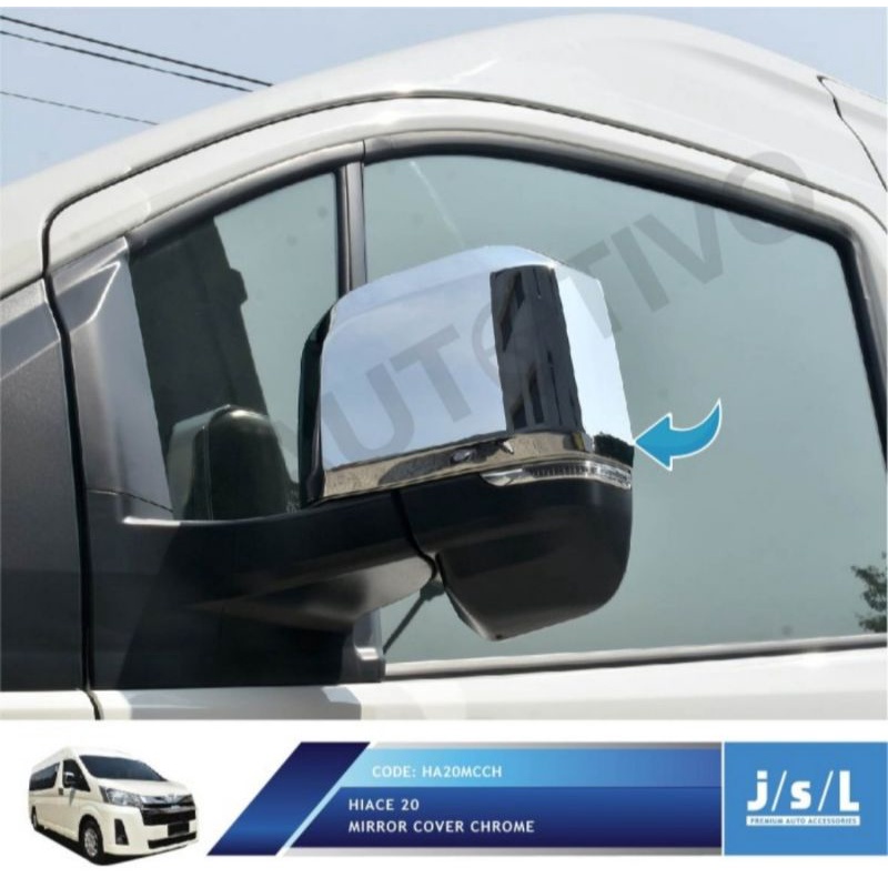 Cover spion toyota hiace 2020 mirror cover chrome jsl variasi hiasan eksterior mobil