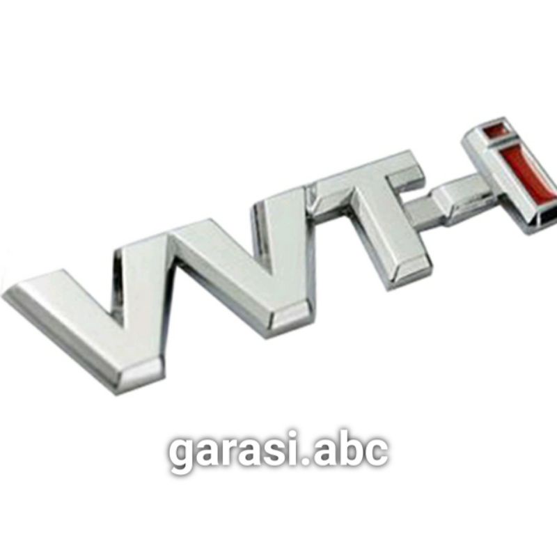 Emblem Badge Body Mobil Toyota VVT-i Besi Timbul Metal Tulisan Logo Krom Silver Chrome Bodi Fender Veloz Innova Vellfire Voxy Sienta Alphard Calya Avanza Raize Rush Corolla Land Cruiser Fortuner Yaris Agya Vios Camry Altis