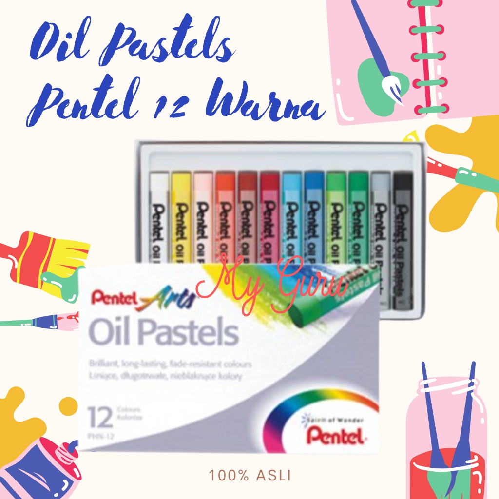 

[SET] PENTEL OIL PASTELS 12 WARNA PHN-12 CRAYON KRAYON