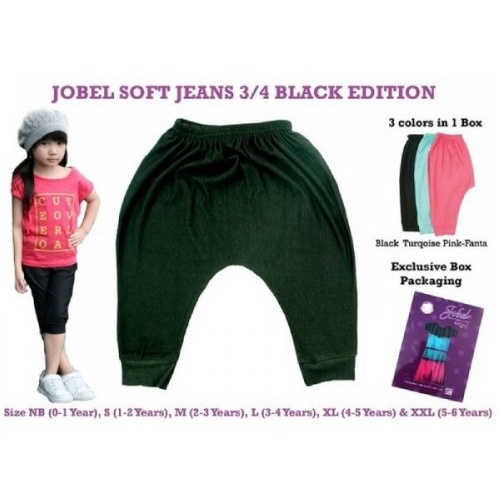 Jobel Soft Jeans 3/4 Pants Black