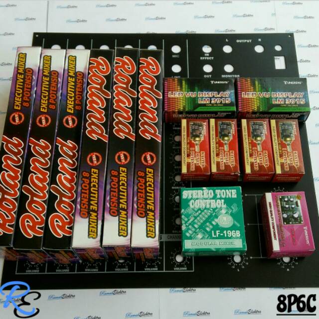 Paket Kit Mixer Roland dan Panel Atas 8 Potensio 6 Channel
