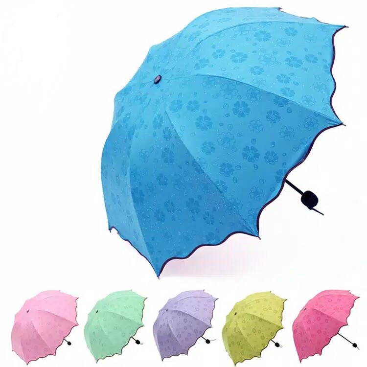 (347)Payung Lipat 3D Magic Umbrella Motif Bunga/Payungb Lipat/Payung Magic/Payung Dimensi Premium Quality