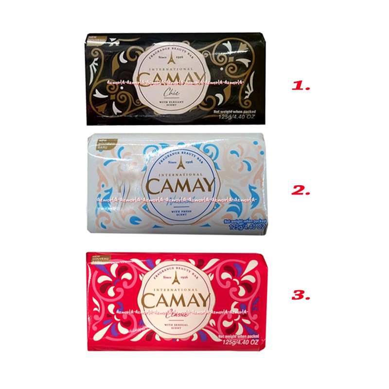 Camay Putih Merah Hitam 125gr Natural Bar Soap Sabun Mandi Batang Camai Sabun Batang Hiotam Putih Pink