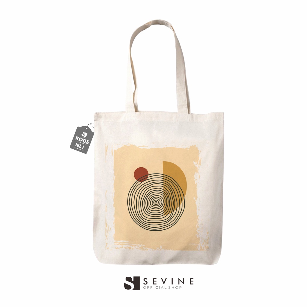 Sevine Tote Bag Resleting Drill Totebag Tas Laptop Wanita Artsy Abstrak Watercolour Custom - NL