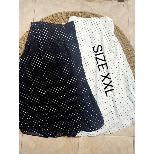 SKIRT FLARE POLKA. ROK WANITA MODIS MOTIF POLKADOT FIT TO XXL-5