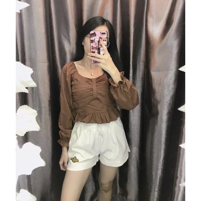 atasan import wanita, top peplum import wanita.peplum croptop import wanita murah kekinian