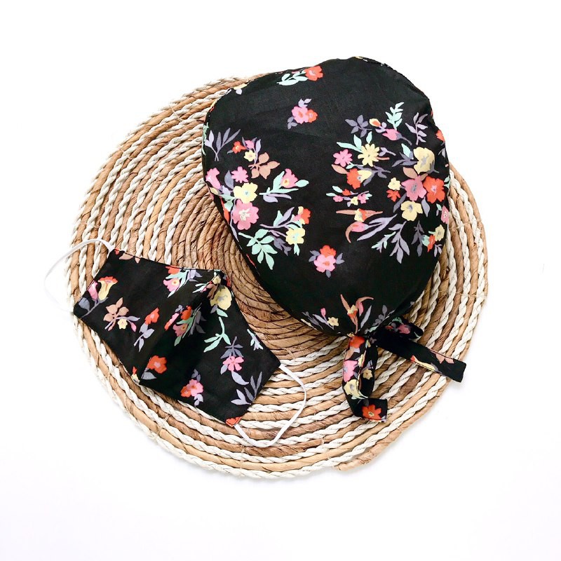 Ready StockTopi Bedah / Surgical Cap / Nurse Cap / Topi Perawat Motif Bunga