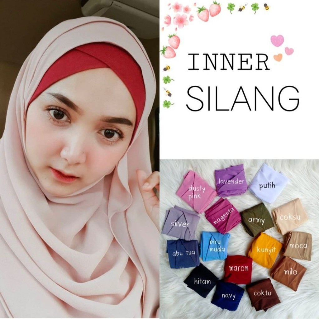 (BISA COD) Inner Jilbab Silang Iner Jersey Dalaman Hijab Kekinian Model Melodi / INNER 2 IN 1