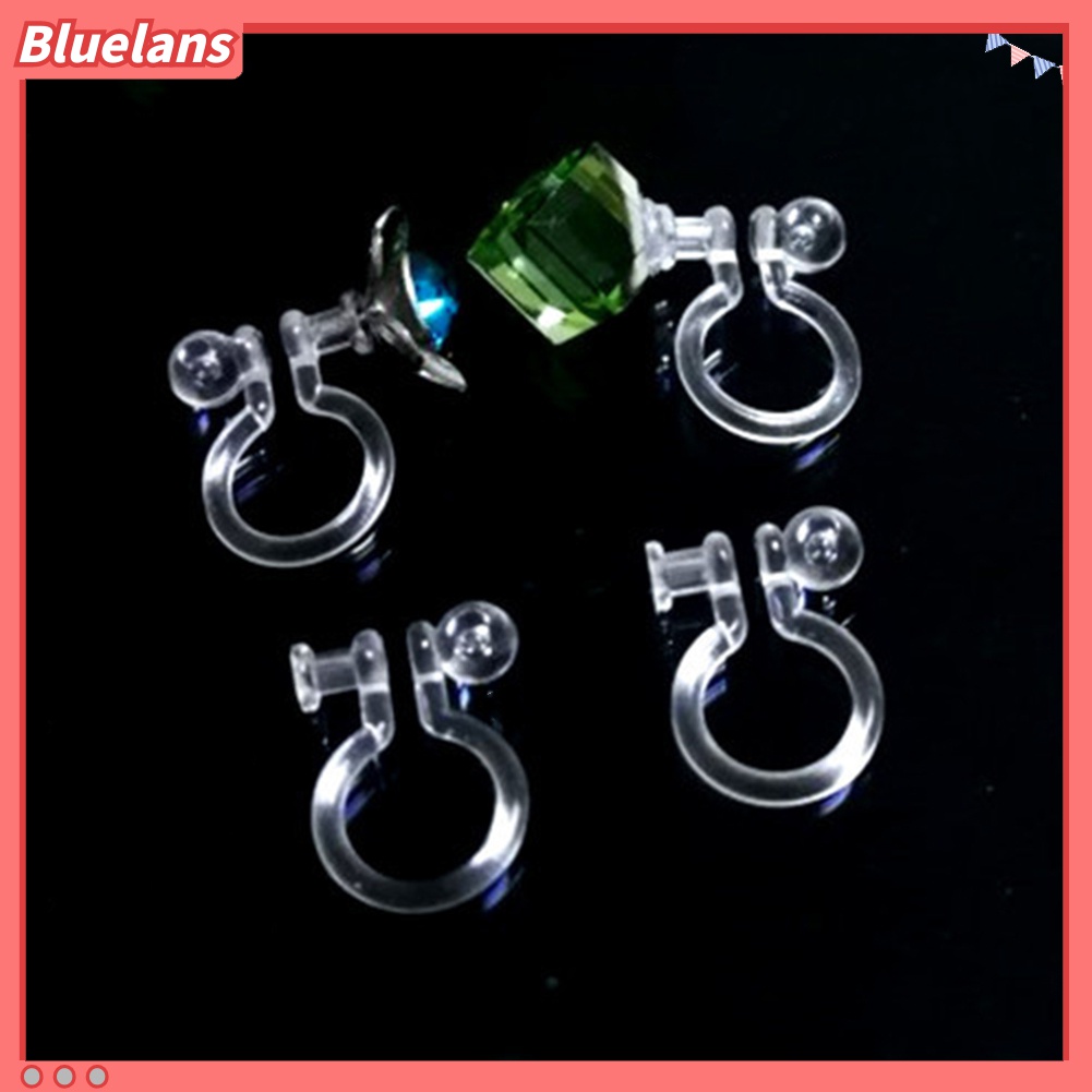 10pcs Anting Klip Telinga Bentuk U Transparan Ukuran 0.7 / 0.9mm Untuk Perhiasan