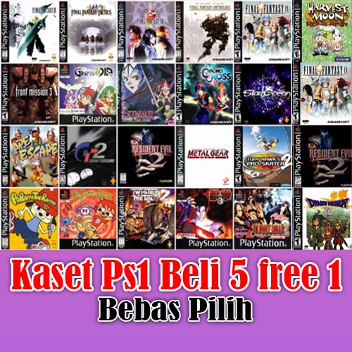 Kaset PS1 Beli 5  Free 1 Bebas Pilih