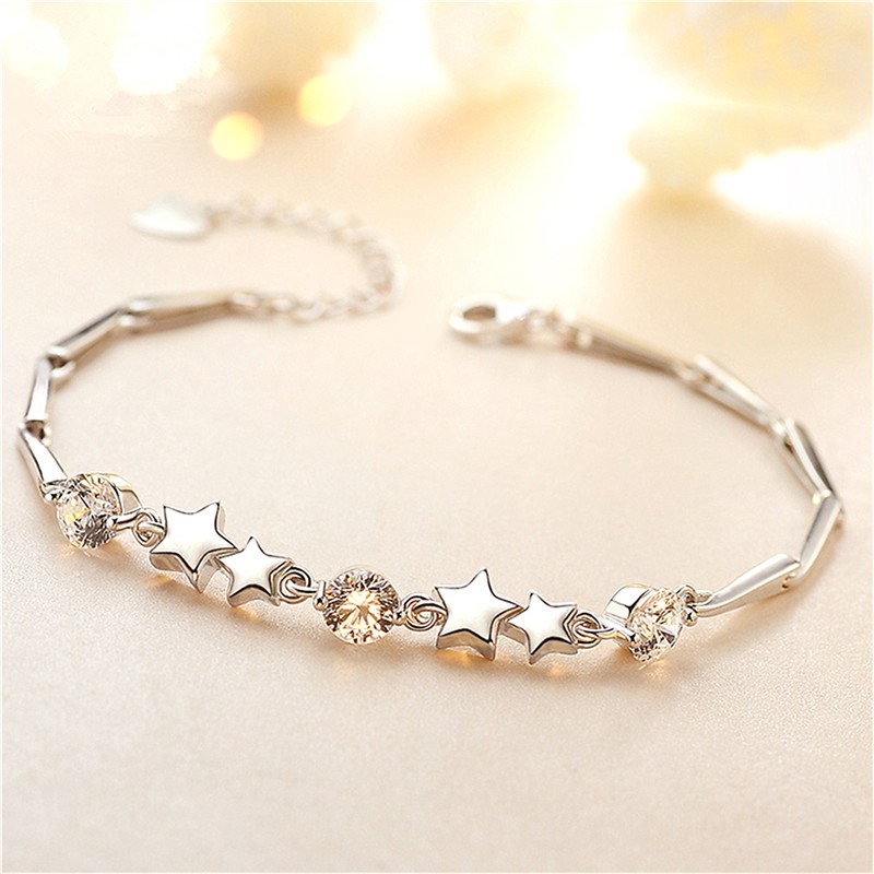 Gelang Perak Asli / Bracelet S925 / Sterling Silver /Wanita Korea Unik bracelet / Charm Gelang pria & Wanita / Gelang Couple / Gelang TitaniumA6-K