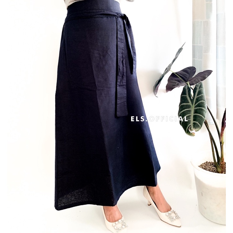 SANY SKIRT LINEN |ROK SIMPLE |ROK KOREA |ROK MIDI| ROK LINEN | ROK MURAH