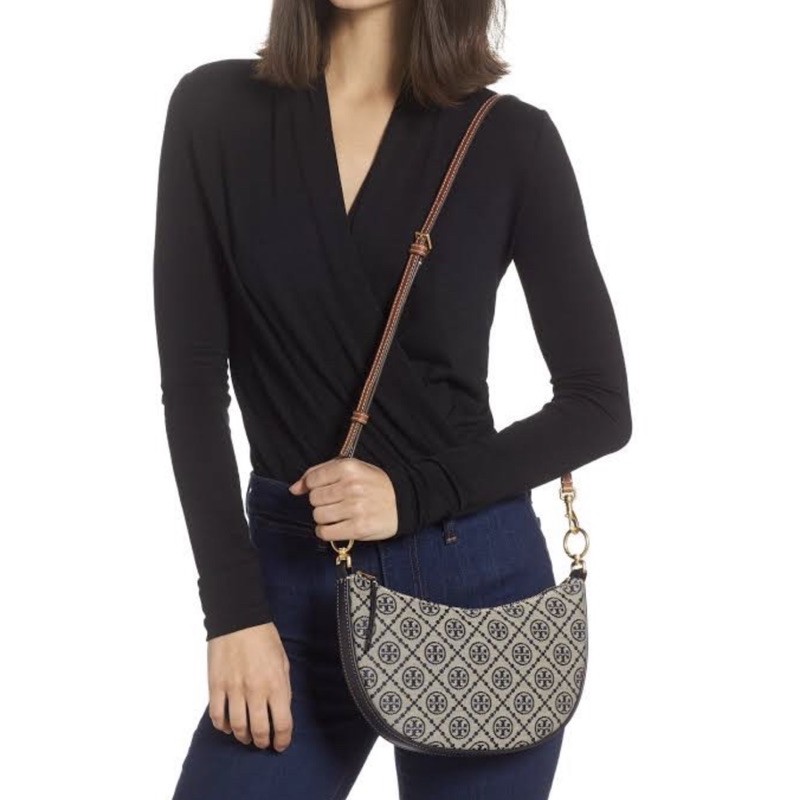 TORY BURCH T MONOGRAM JACQUARD MINI HOBO