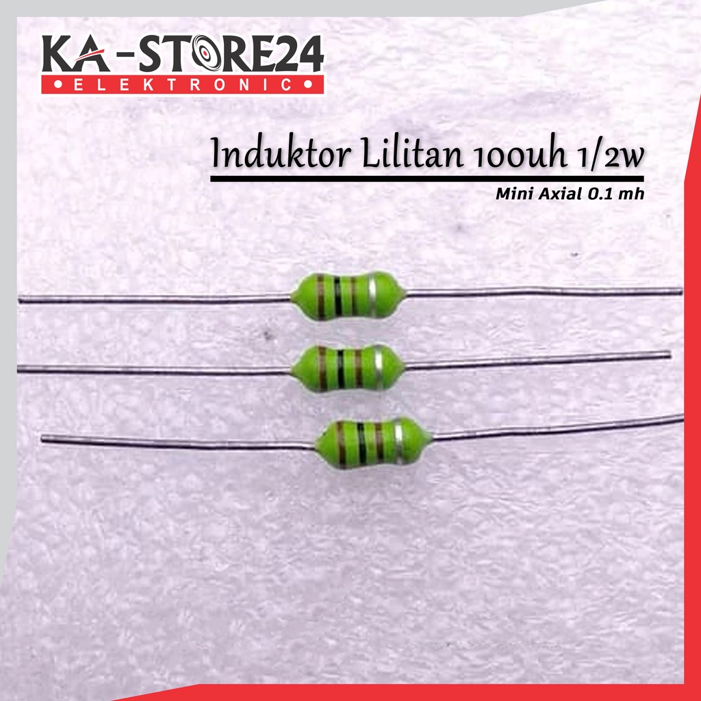 Induktor Inductor Lilitan 100uh 100 uh 1/2w 0410 Mini Axial 0.1mh
