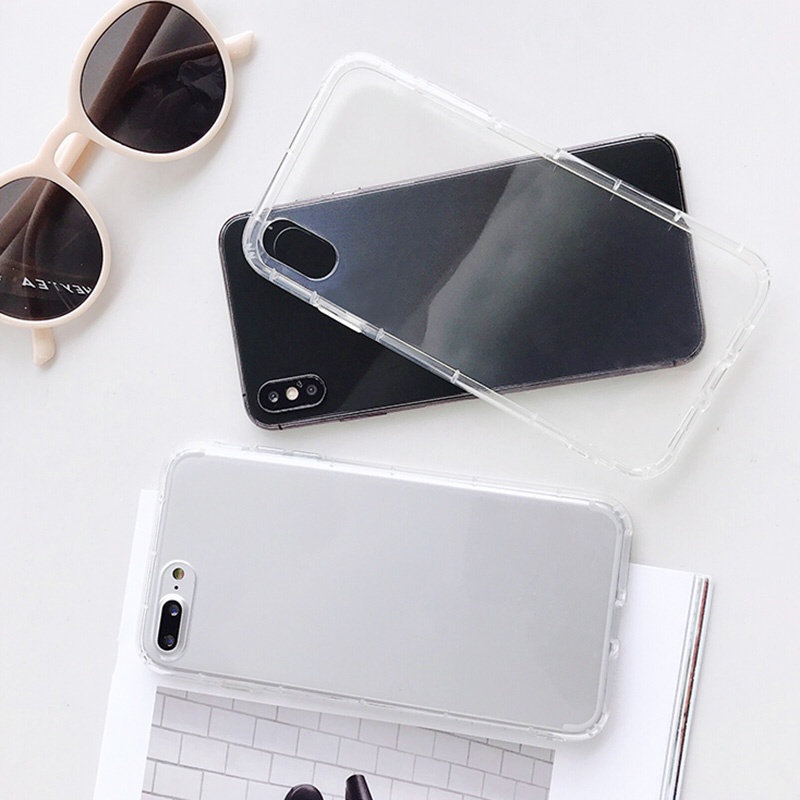 Soft Case TPU Transparan Shockproof Cover iPhone 11 12 13 Pro MAX Mini X XR XS MAX 6 6S 7 8 Plus SE 2020