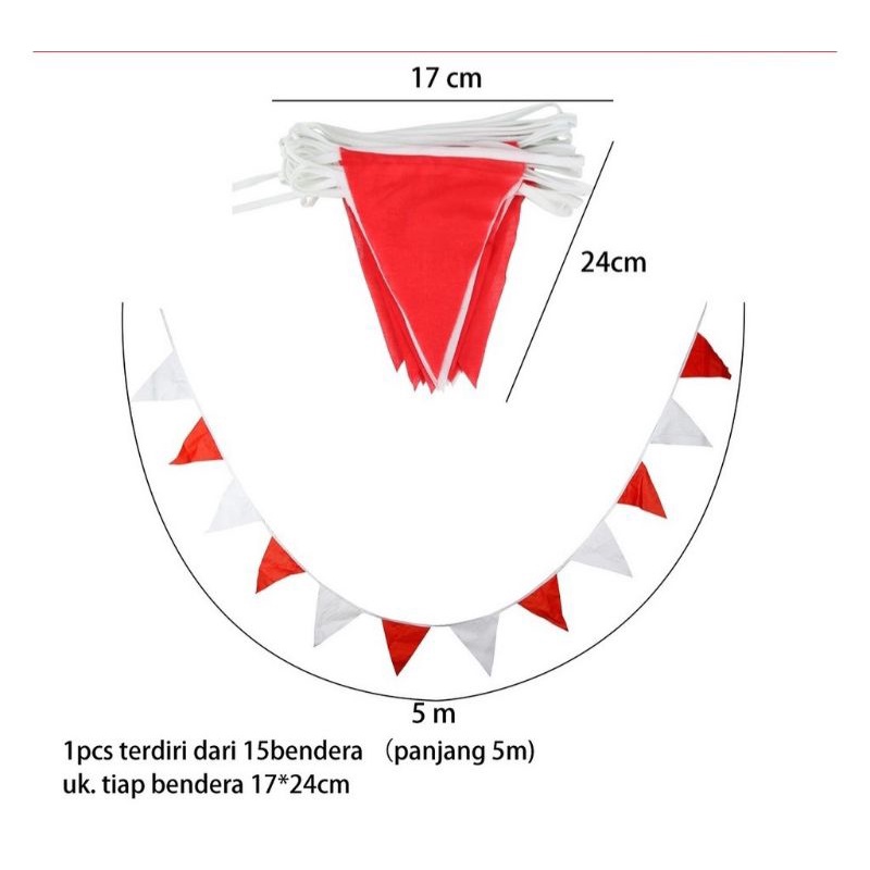 Bunting Flag Segitiga Kain Warna Warni