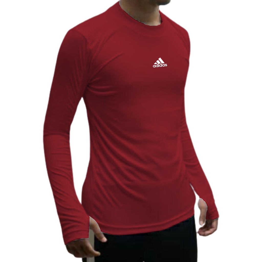 KAOS MANSET BASELAYER THUMBHOLE JARI FUTSAL BOLA SPORT OLAGRAFA TRAINING LENGAN PANJANG PRIA WANITA