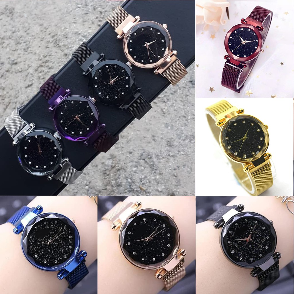 [✅COD] Jam Tangan Rantai Magnet Analog Watch Fashion Korean Style Wanita Cewek Anti Air Murah Couple Original