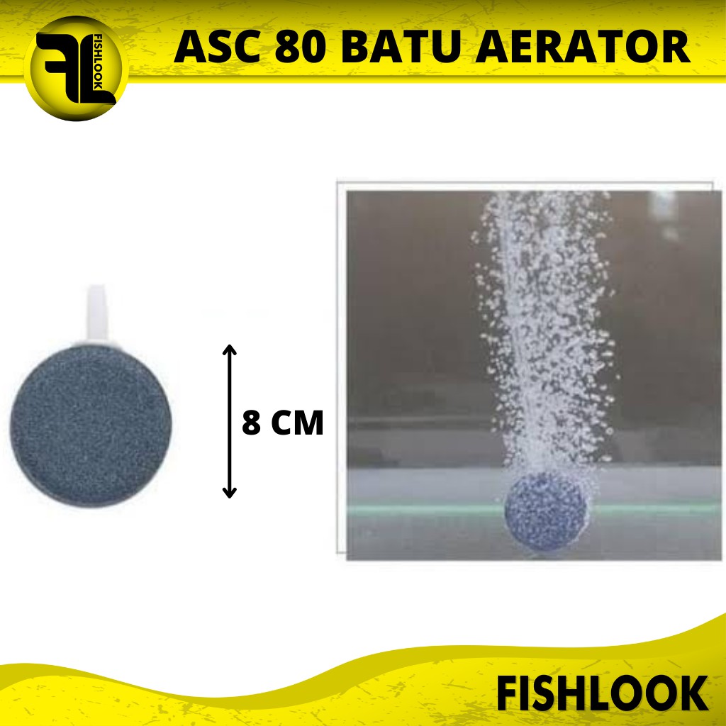 AIRSTONE AIR STONE BATU GELEMBUNG AERATOR BULAT PIPIH 8 CM / 80 MM ASC-80 ASC80 ASC 80