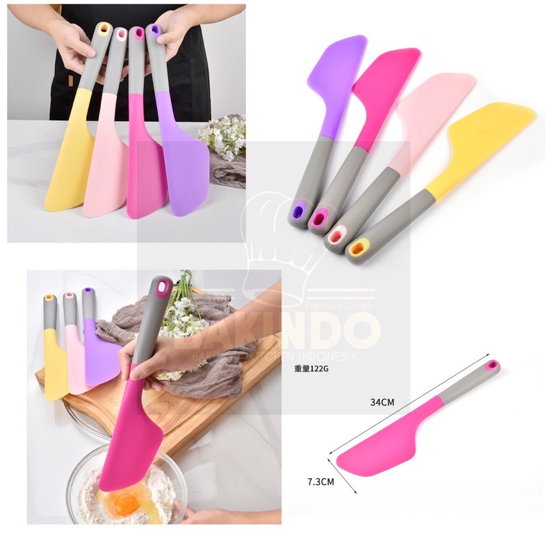 BAKINDO Spatula Silikon Spatula Jumbo Spatula Silicone 34cm Spatula Adonan Kue Tebal High Quality