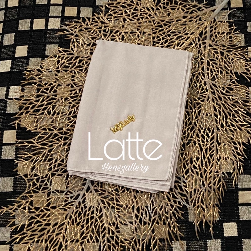 Part 1 Mylady Hijab Plain Voal Ultrafine by Myladyhijab dark mustard silver broken white optic white-LATTE