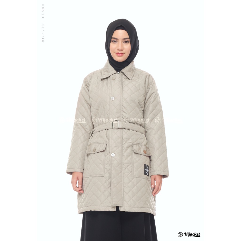 Jaket Wanita Muslimah Jacket Hijab Panjang Hoodie Hijabers Hangat Tebal Murah Hijacket Agnezia COD-CREAM