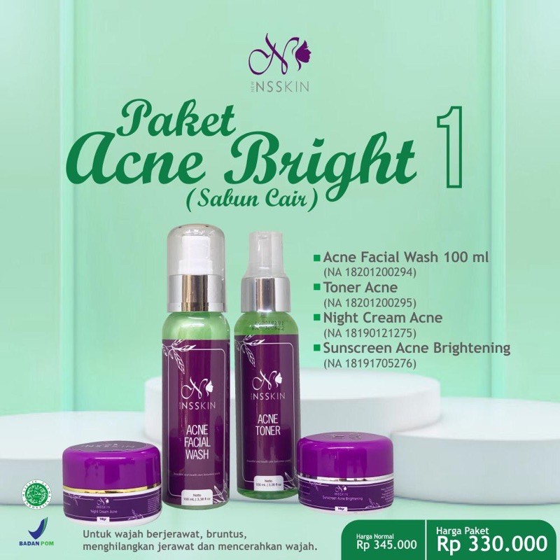 PAKET ACNE BRIGHT NEW NSSKIN