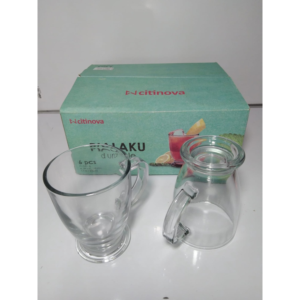 GELAS JUICE KACA / GELAS TEH KACA / GELAS KOPI KACA / GELAS KACA SET 220 ML - CITINOVA PIALAKU