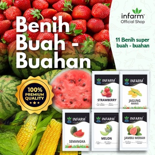 INFARM - Benih Bibit Buah Semangka Strawberry Melon Markisa Jambu Jagung Labu Pepaya Kiwi Timun Suri