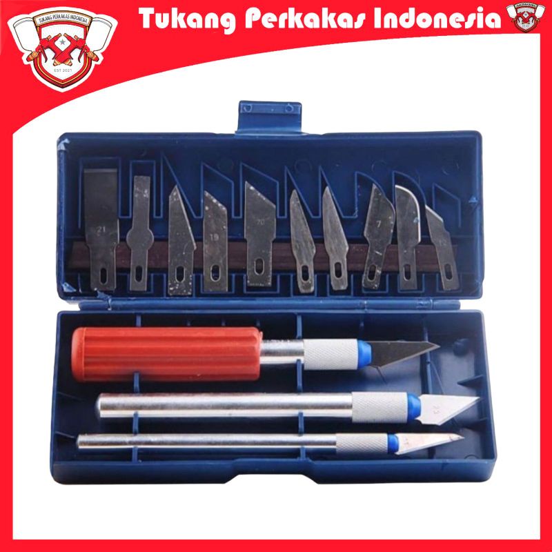 PISAU UKIR SET 13PCS - CUTTER PEN -PEN UKIR -ART KNIFE - CRAFT KNIFE