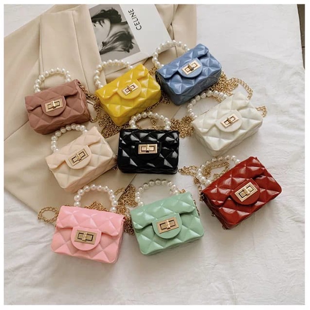 Tas Jelly Bag Glossy Tas Selempang Wanita Mini Rubber Korea MALL SHOPPING