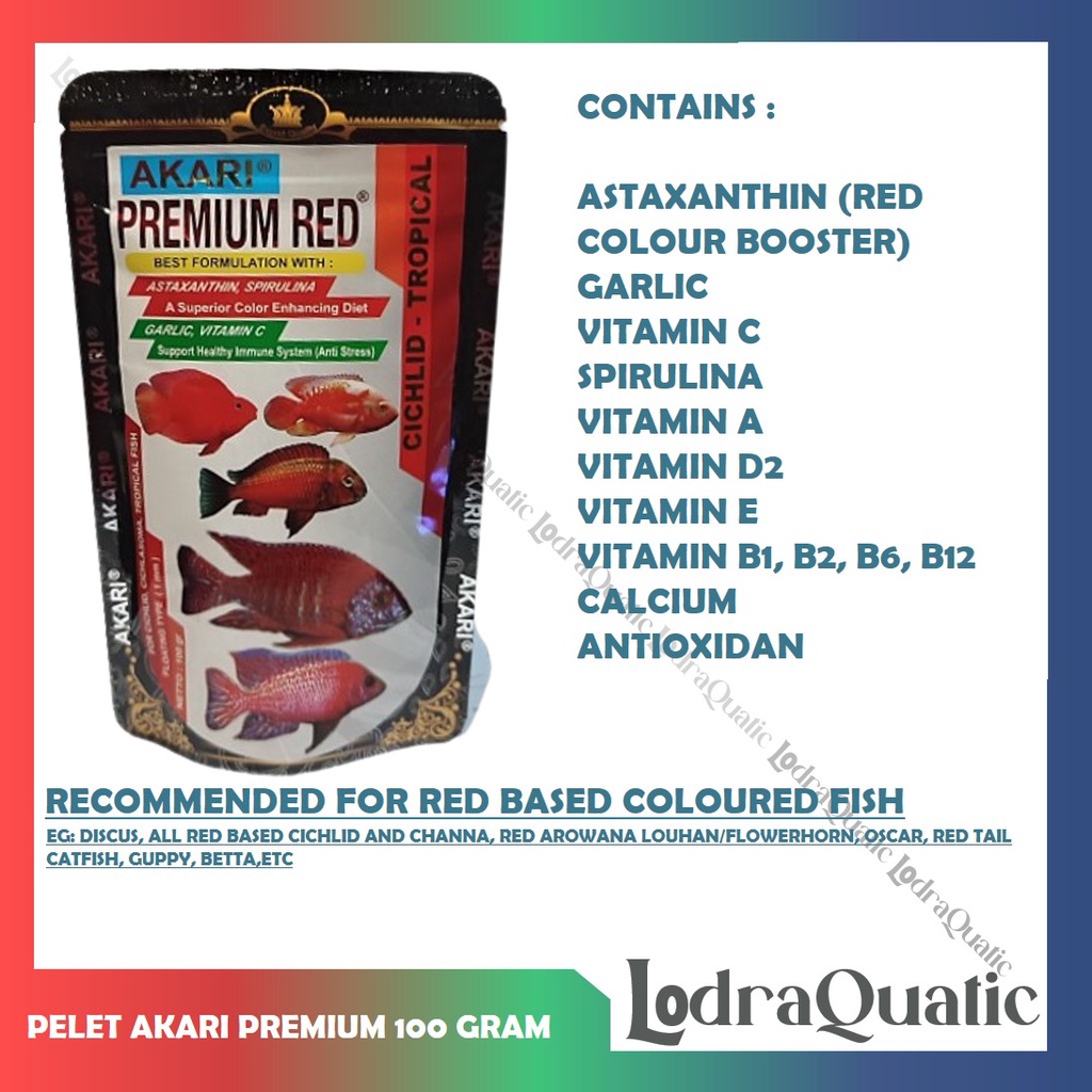 PELET AKARI PREMIUM CICHLID TROPICAL COLOUR BOOSTER ANTI STRESS AKARI PREMIUM CICHLID PREMIUM BLUE PREMIUM RED PREMIUM YELLOW PELET CHANNA PELET GUPPY PELET CUPANG PELET DISCUS PELET CICHLID