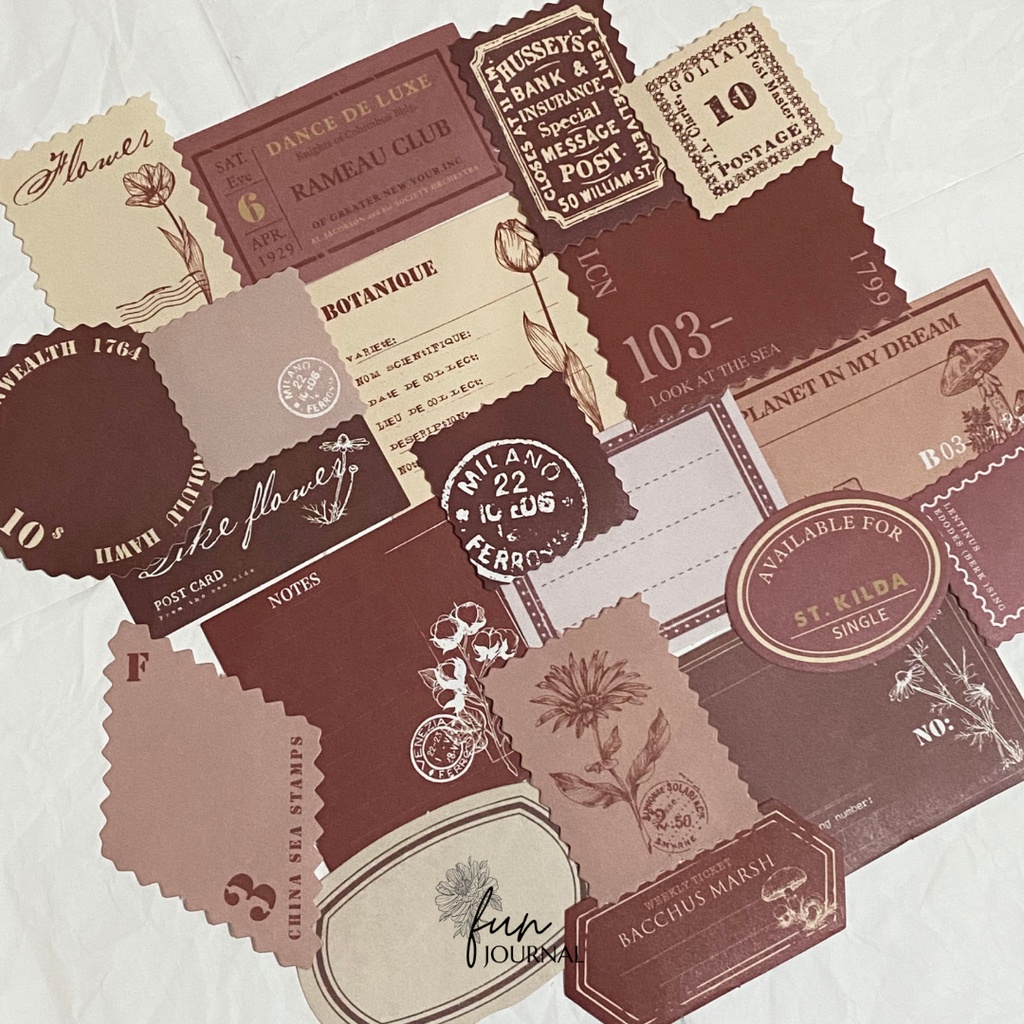 

BIG VINTAGE STAMP PAPER PACK UNTUK JOURNAL JURNAL PLANNING PLANNER SCRAPBOOK DIY BUJO