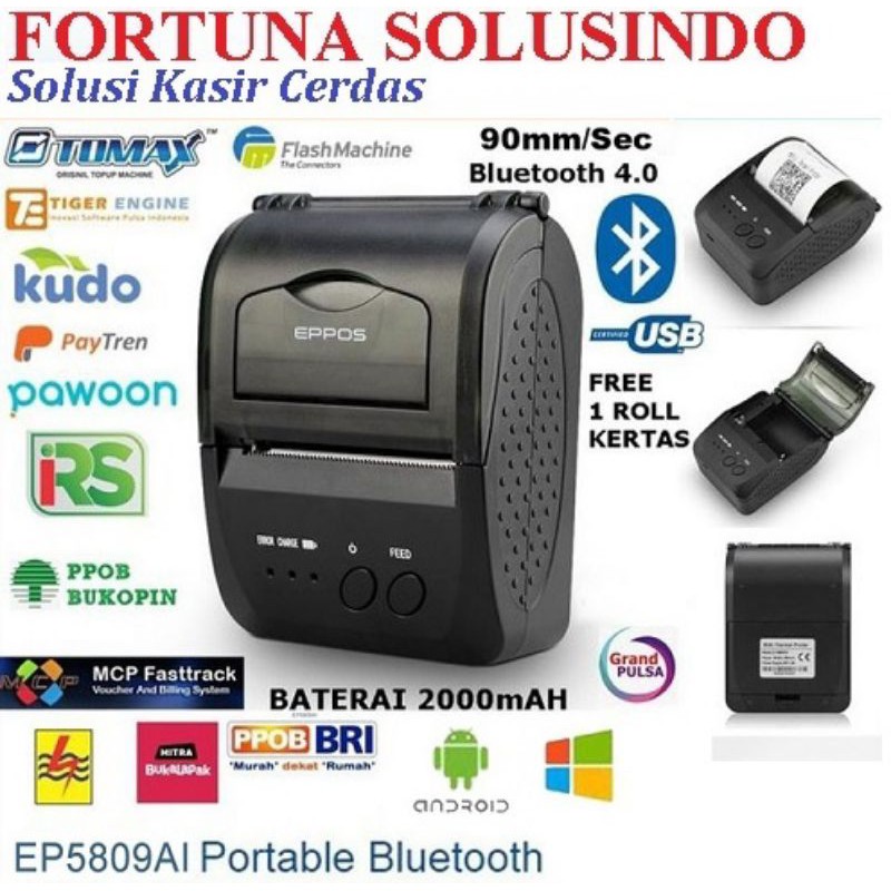 Printer Mini Bluetooth Dengan Baterai Li-ion