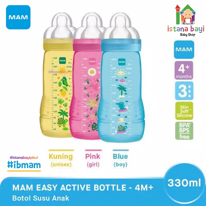 Mam Easy Active 330ml 4m+ &amp; 270ml 2m+ Botol Susu Anak