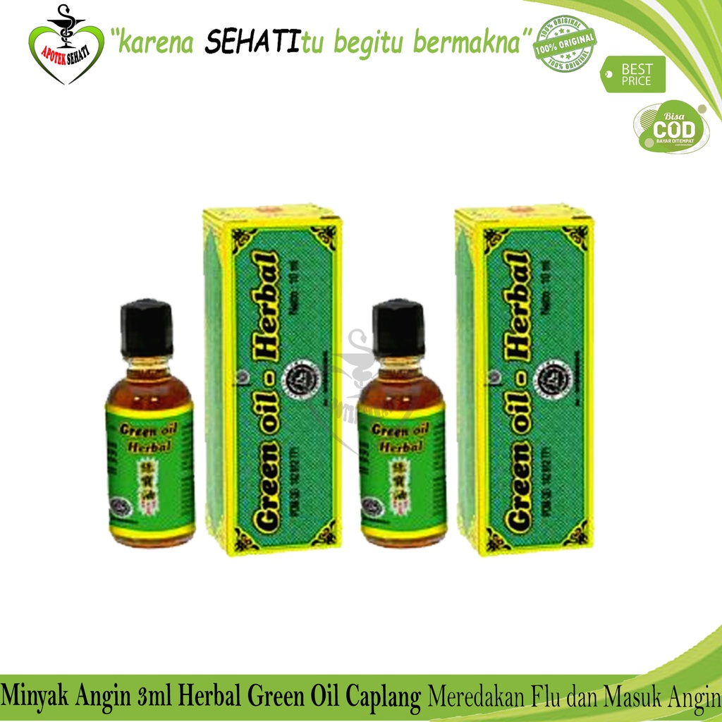 Green Oil Herbal Cap Lang Minyak Angin CapLang Meredakan Masuk Angin