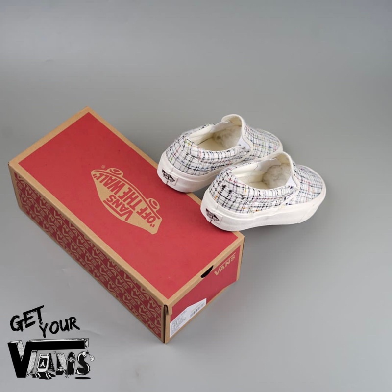 Vans Slip On Original Plaid Woven Marshmellow Original 100% Bnib