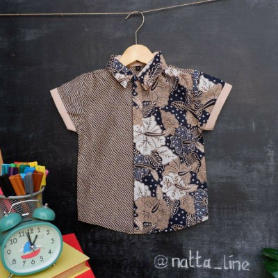 Kemeja Koko Batik Anak Lawasan Kombinasi Motif By Nattaline