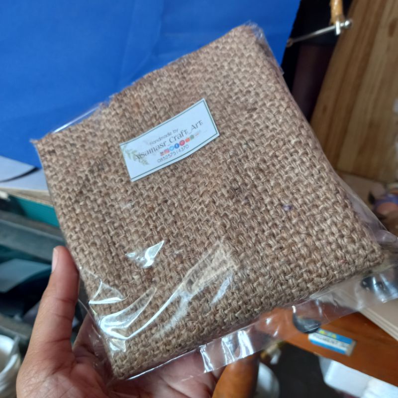 Kain goni kain burlap jute Rekondisi/bekas bungkus kacang, 30x28cm