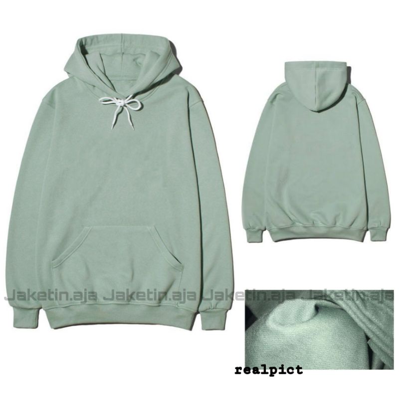 S - XXXXXL(6XL) Hoodie Polos SAGE GREEN Bigsize Jaket Jumper Sage Green Mint Soft Oversize Jumbo Unisex Fleece Street Style Comfy Hnm Hijau Mint Soft