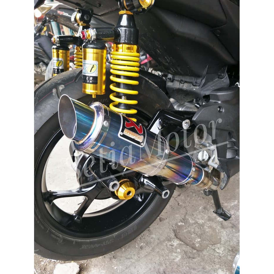 Knalpot Racing Akrapovic Motor Aerox 155 / Nmax Full Set