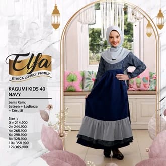 GAMIS ANAK TERBARU 2021 ETHICA KAGUMI KIDS 40 NAVY
