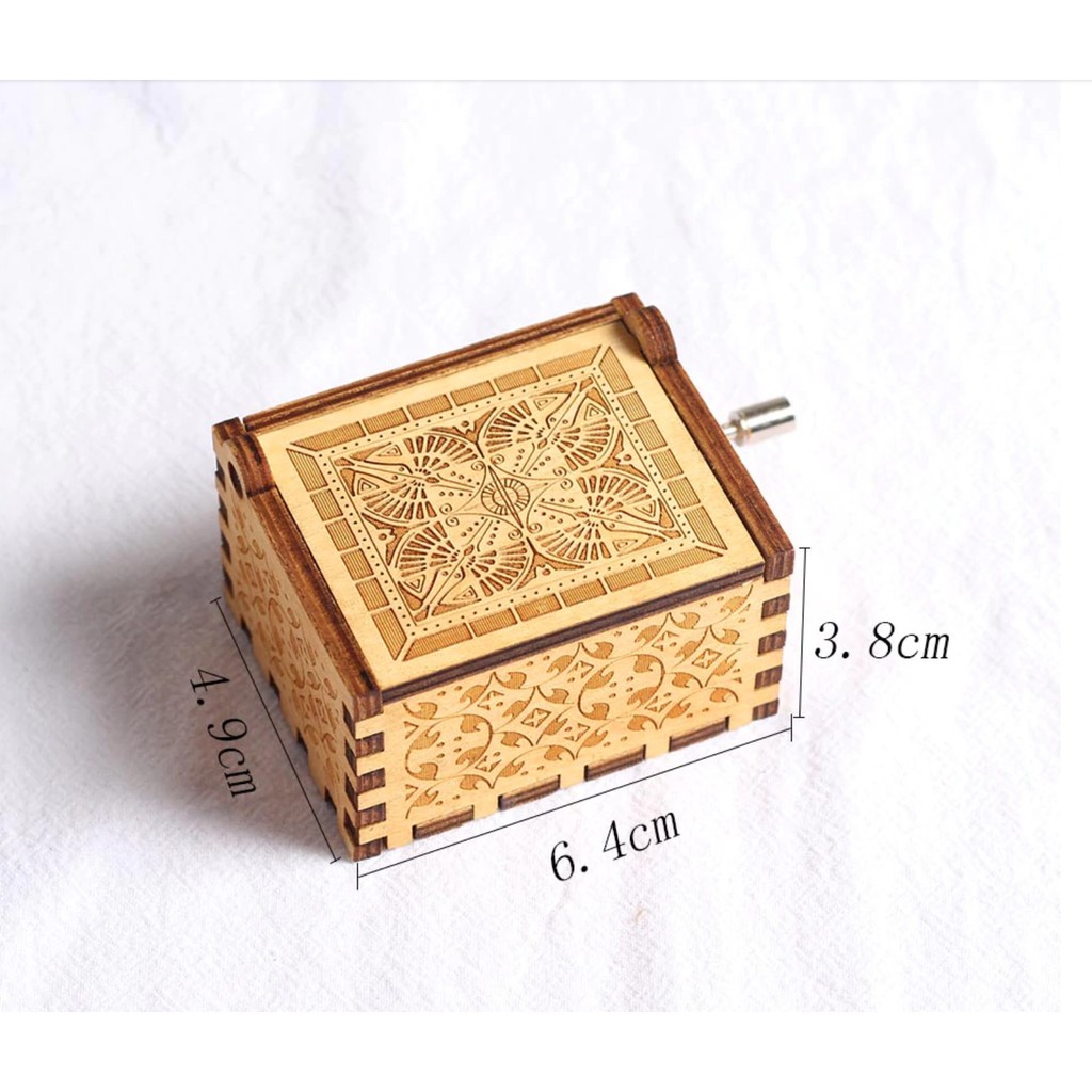 Wooden Music Box / Kotak Musik Klasik Ukiran Kayu Vintage Hadiah Kado Souvenir Pernikahan