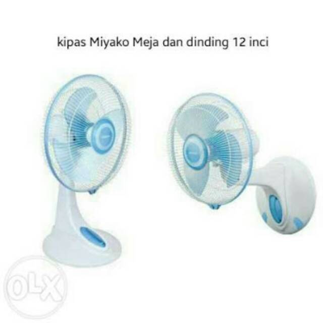 Miyako Desk Fan Stand Fan KAD 1227 B - Kipas Angin BESI Meja dINDING TEMBOK MIYAKO