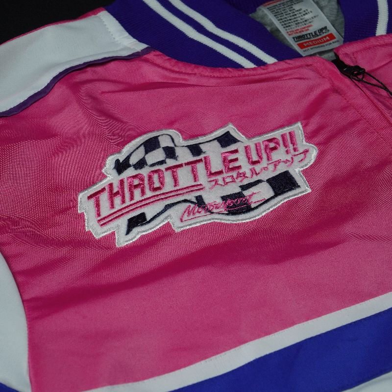 jaket THROTTLE UP!! Speed Legend Varsity Pink Purple