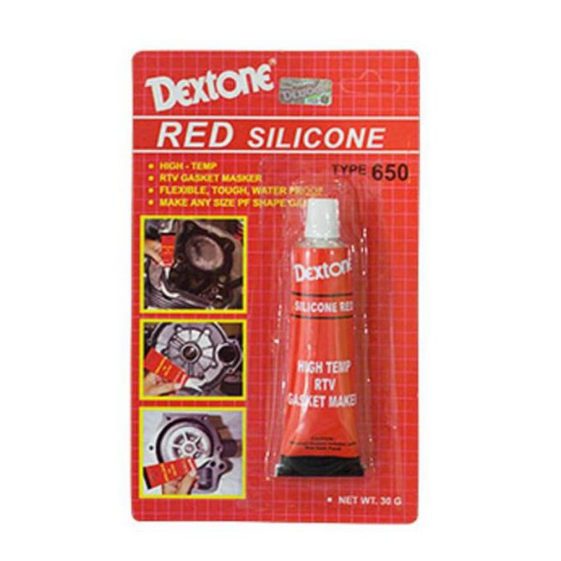 

0LEM SILIKON DEXTON DEXTONE RED HI TEMP RTV GASKET SILICONE RED MERAH, 30g.