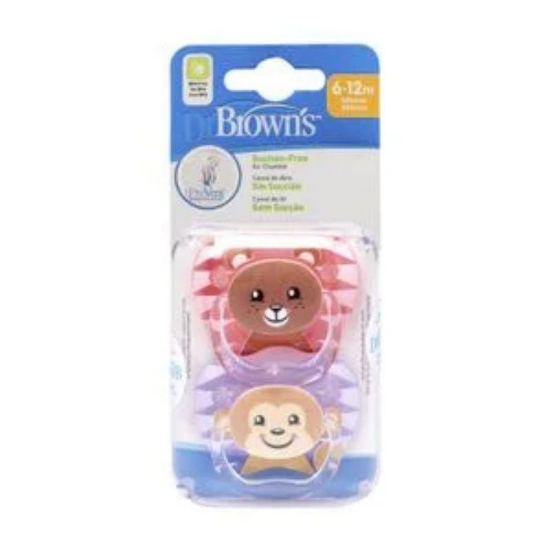 Dr. Browns suction free Pacifier 6-12 Months Isi 2-Empeng Bayi