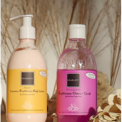 Paket Pemutih Tubuh Scarlett Whitening 2 In 1 (Lotion + Shower Scrub)